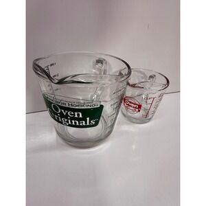 Anchor Hocking Glass Measuring Cup Set 4 Cup 1 Cup Oven Originals Basics Clear